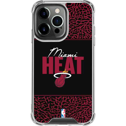 NBA Miami Heat Elephant Print iPhone 15 Pro Clear Case